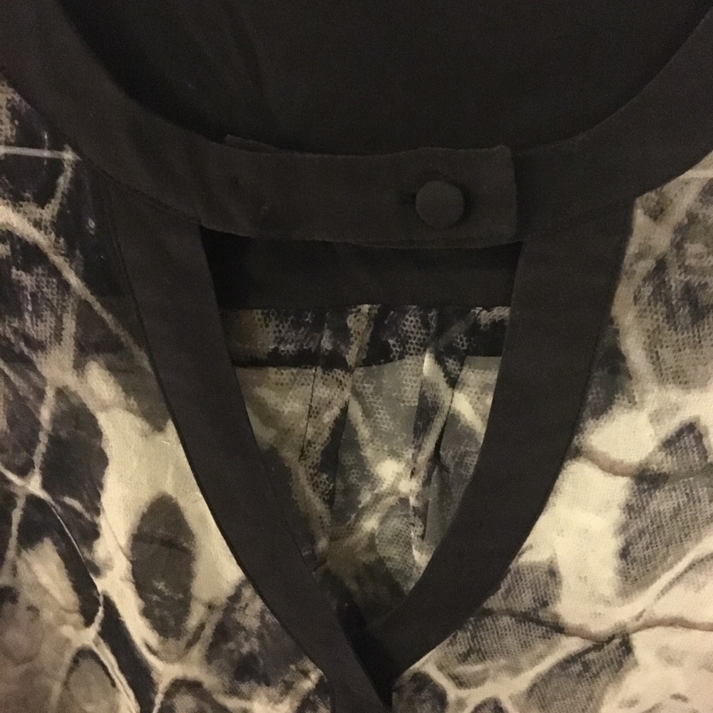 Black Multi Color Patterned Blouse - image 2